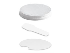 DECKEL ZU EISBECHER  Karton weiss, flach, &oslash; 85 mm, m. L&ouml;ffel