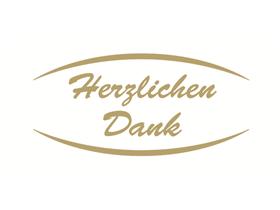 STANDARDETIKETTEN  "Herzlichen Dank", 18x40mm, 1-f. gold