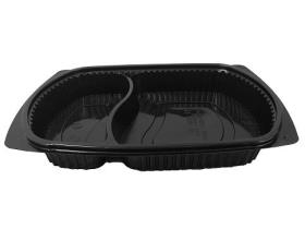 MENUSCHALE 2-TEILIG  PP, schwarz, 260 x 185 x 40 mm, 320/645