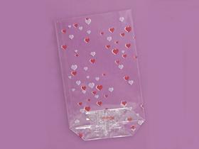 KREUZBODENBEUTEL OPP  "Herzen", 145 x 235 mm, 30 my