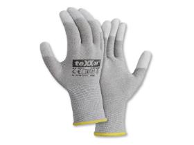 HANDSCHUHE ESD FINGERKUPPENBESCHICHTUNG  Gr&ouml;sse S, ESD, Beschichtung, grau/weiss