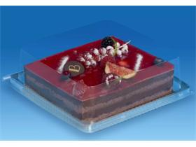 KUCHEN- UND TORTENVERPACKUNG  226 x 226 mm, H&ouml;he 80 mm, transparent