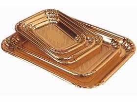 SERVIERPLATTEN GOLD  15 x 20 cm eckig, fettdicht, gold