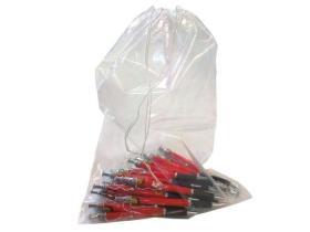 KORDELZUGBEUTEL AUS LDPE  100 my, 500 x 300 mm, mit weiss. Kordel