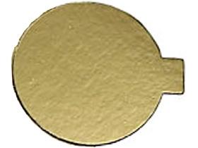 GOLDKARTONSCHEIBEN MIT LASCHE  &oslash; 8 cm rund, gold