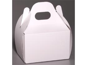 PATISSERIESCHACHTEL MIT HENKEL UNBEDR.  14 x 10 x 9 cm, weiss, innen beschichtet