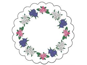 TASSENUNTERSETZER  "Alpenflora",1-lagig, &oslash; 90 mm, 4-f.