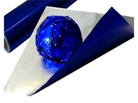 ALUMINIUMFOLIE  15 my, silber/dunkelblau, 120 x 80 mm