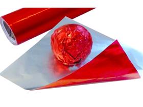 ALUMINIUMFOLIE  15 my, silber/rot, 140 x 120 mm