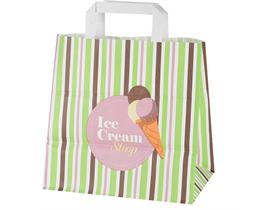 PAPIERTRAGETASCHEN TAKE-AWAY WEISS  26 + 18 x 26 cm, "Frozen"