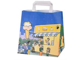 TIEFKÜHLTRAGETASCHE PAPIER  26 + 18 x 26 cm, mit Druck