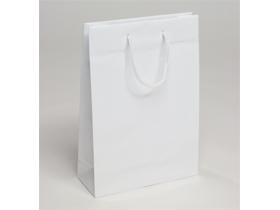 PAPIERTRAGETASCHEN UNBEDRUCKT WEISS  410 x 130 x 320 mm, weiss, unbedruckt